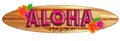 Aloha Art Logo Hawaii Surfboard Logo Flowers Royalty Free Stock Photo