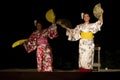 Aloha festival. Attractive young women in traditional dress performs Japanese dance on August 11, 2012 in Lihue, Kauai