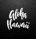 Aloha Hawaii brush lettering.