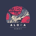 Aloha Hawaii. Colorful tropical vector t-shirt design, poster, print, label