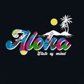 ALOHA Hawaii, Colourful beach vector illustration for t-shirt ,Design for fashion , fabric, textile, wallpaper, cover, web ,