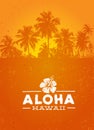 Aloha Hawaii Creative Summer Beach Tropical Vector Design Element Royalty Free Stock Photo