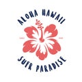 Aloha hawaii floral t-shirt print. Vector vintage illustration. Royalty Free Stock Photo