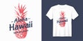Aloha Hawaii. Stylish t-shirt and apparel modern design with pin