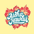 Aloha Hawaii t-shirt design. Summer paradise phrase. Vector illustration Royalty Free Stock Photo