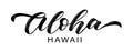 ALOHA HAWAII text. Summer word Aloha Hawaii quote. Summer Tropical Vector illustration