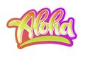 Aloha lettering. Hand drawn calligraphy brush pen text. Unique a