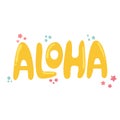 ALOHA lettering isolated on white background