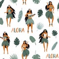 Aloha seamless pattern Royalty Free Stock Photo