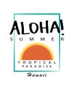 Aloha summer t shirt graphics vector print design