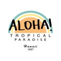 Aloha summer t shirt graphics vector print design