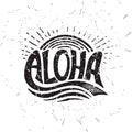 Aloha surfing lettering. Vector calligraphy illustration Royalty Free Stock Photo