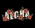 Vector illustration aloha type and hibiscus flower