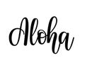 Aloha vector lettering design. Hawaiian traditional greeting