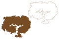 Alon island Republic of Finland map vector illustration, scribble sketch AlÃÂ¶n map