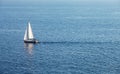 Alone boat in the ocean Royalty Free Stock Photo