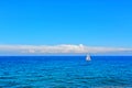 Alone boat in the ocean Royalty Free Stock Photo