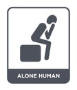 alone human icon in trendy design style. alone human icon isolated on white background. alone human vector icon simple and modern