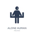 alone human icon. Trendy flat vector alone human icon on white b