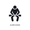 alone human isolated icon. simple element illustration from feelings concept icons. alone human editable logo sign symbol design