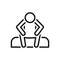 Black line icon for Alone, person and sitting Royalty Free Stock Photo