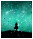Alone Lonely Girl Silhouette Royalty Free Stock Photo
