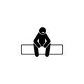 alone, lonely icon. Element of man negative character icon for mobile concept and web apps. Detailed alone, lonely icon can be use
