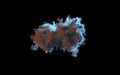 alone night cloud on black backdrop isolated - conceptual nature 3D illustration