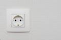 Alone outlet Electrical Socket on white baskgrounds. copy space for text , renovation , new home ownership concept Royalty Free Stock Photo