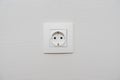 Alone outlet Electrical Socket on white baskgrounds. copy space for text , renovation , new home ownership concept Royalty Free Stock Photo