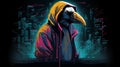 Alone Penguin In Cyberpunk Style Hoodie