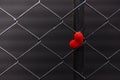 Alone Red heart in everywhere. Royalty Free Stock Photo