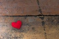 Alone Red heart in everywhere. Royalty Free Stock Photo