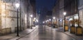 Alone street in twilight morning time Royalty Free Stock Photo