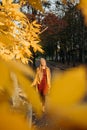 Alone Time, some time to yourself, me time for self-care and self-healing. Alone young woman enjoying life in the autumn