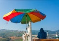 Alone Tourist Sit On Viewpoint Of Phu Thap Boek --- Tourist Attr Royalty Free Stock Photo