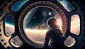 Alone in the Void: An Astronaut\'s View of the Interstellar created with Generative AI technology