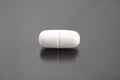 Alone white oval tablet