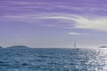Alone white sail on the Adriatic sea Royalty Free Stock Photo