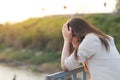 Young woman feel sad, loneliness, depression concept Royalty Free Stock Photo