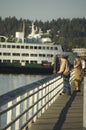 Along the Edmonds Pier Royalty Free Stock Photo