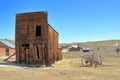 Historic Swazey Hotel and Cart at Bodie Ghost Town, California Royalty Free Stock Photo