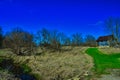 Along the path to barn ruins at Weldon Springs State Park Near Clinton Illinois Royalty Free Stock Photo