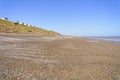 Along the pebble strewn Hornsea Beach in Yorkshire Royalty Free Stock Photo