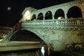 Along Rialto Bridge, Venice at Night Royalty Free Stock Photo