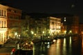 Along Rialto Bridge, Venice at Night Royalty Free Stock Photo