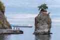 Along the seawall by the Siwash Rock in Stanley Park Royalty Free Stock Photo