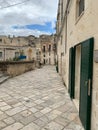 Along the street at the Sassi of Matera, Matera, Italy