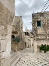 Along the street at the Sassi of Matera, Matera, Italy