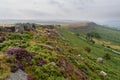 Along the top of Curbar Edge to Baslow Edge and across a misty Derbyshire countryside Royalty Free Stock Photo